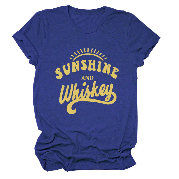 Round Neck Letter Print T-Shirt