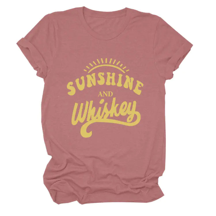 Round Neck Letter Print T-Shirt