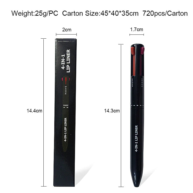 4-in-1 Waterproof Lip & Eyeliner Pencil