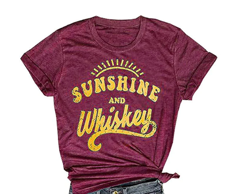 Round Neck Letter Print T-Shirt