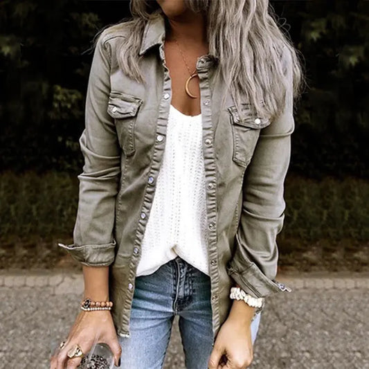 GD0905 Long Sleeve Denim Shirt for Women