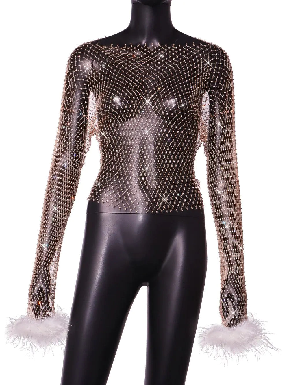 Rhinestone Hollow Out Long Sleeve Women's T-Shirt