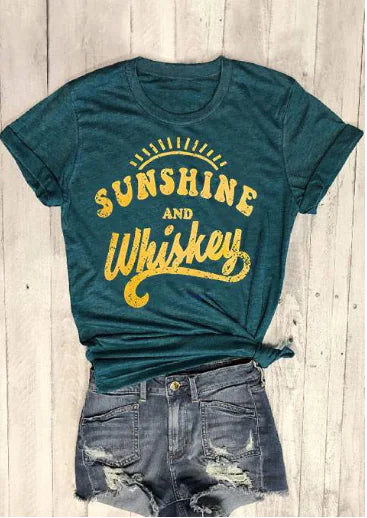 Round Neck Letter Print T-Shirt