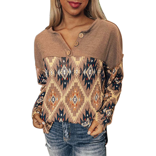 Women's Clothing Ethnic Style Long Sleeve T-shirt