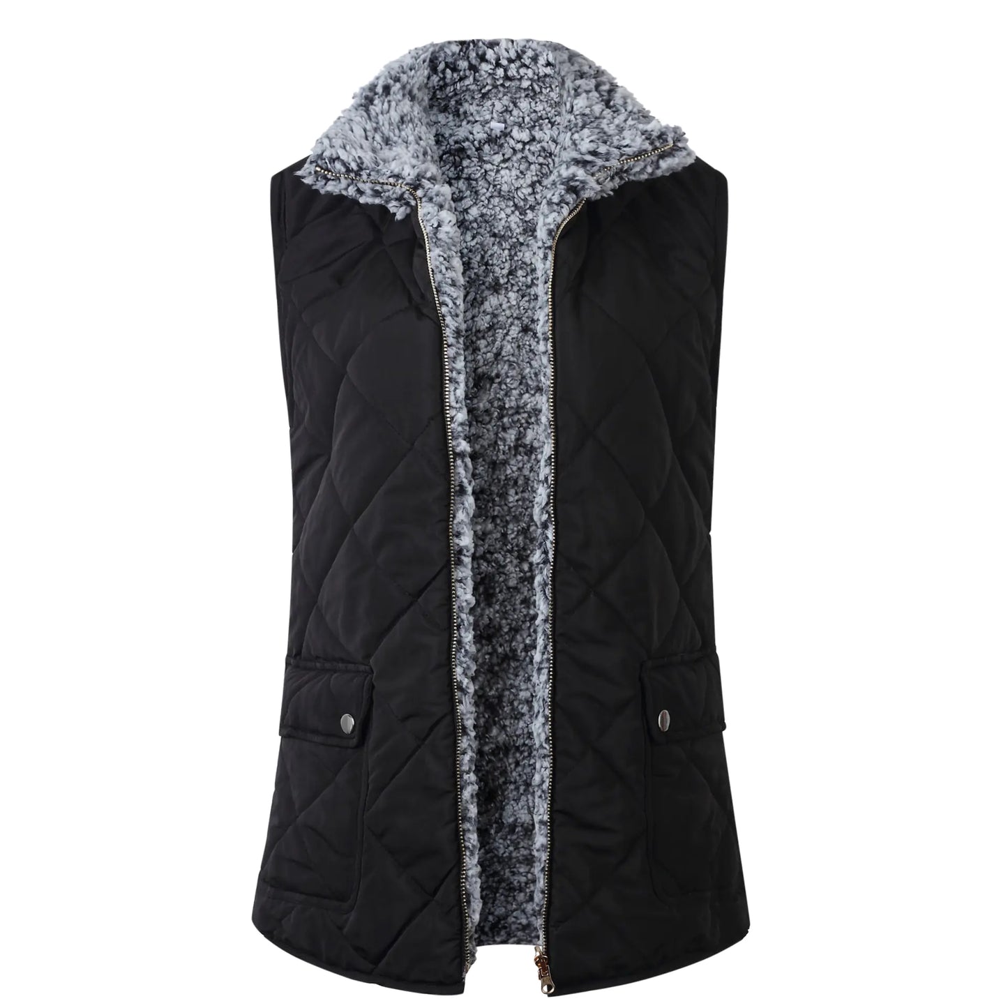 Reversible Zipper Pocket Women's Vest for Fall/Winter
