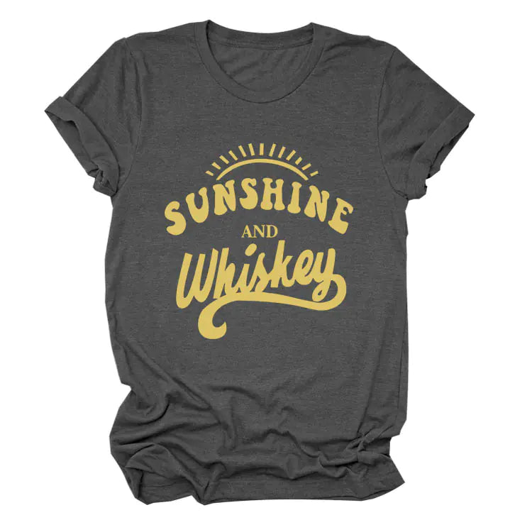Round Neck Letter Print T-Shirt