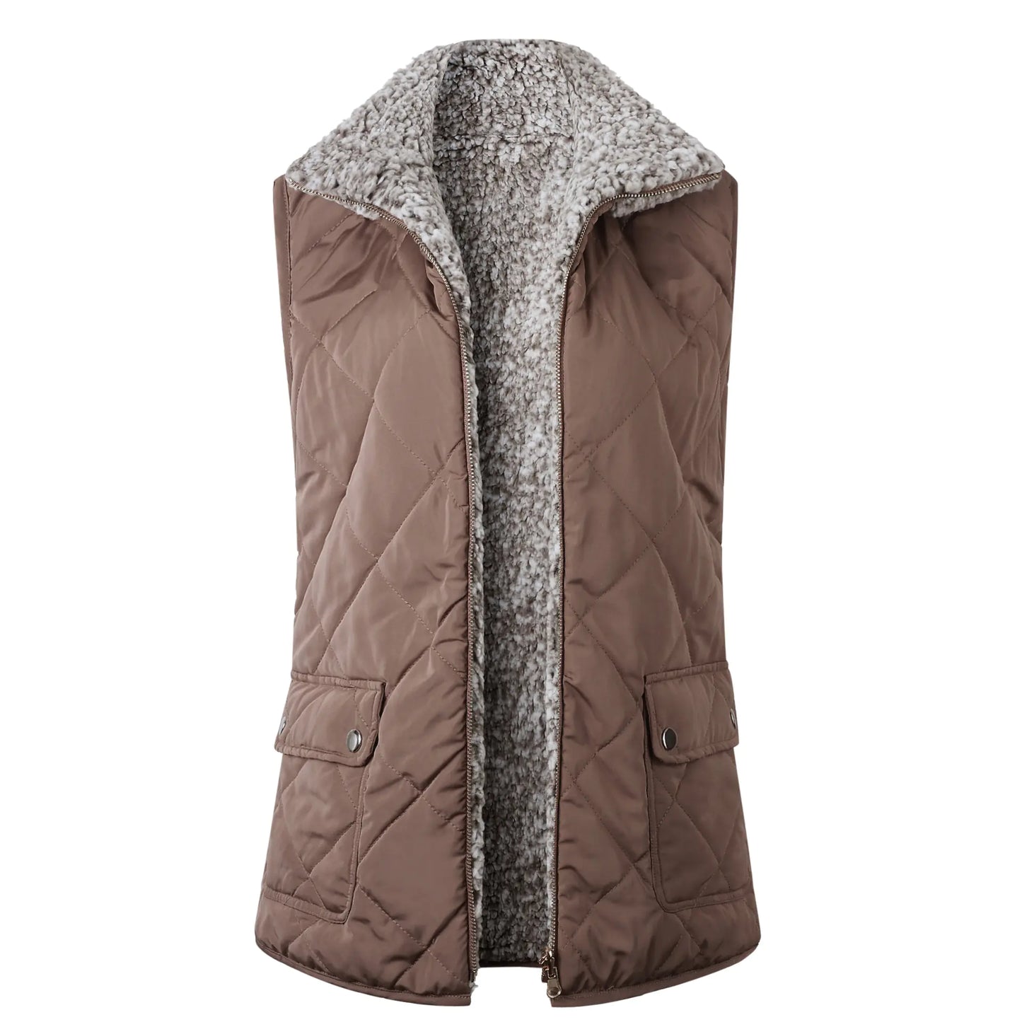 Reversible Zipper Pocket Women's Vest for Fall/Winter