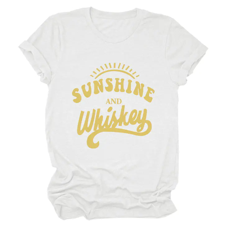 Round Neck Letter Print T-Shirt