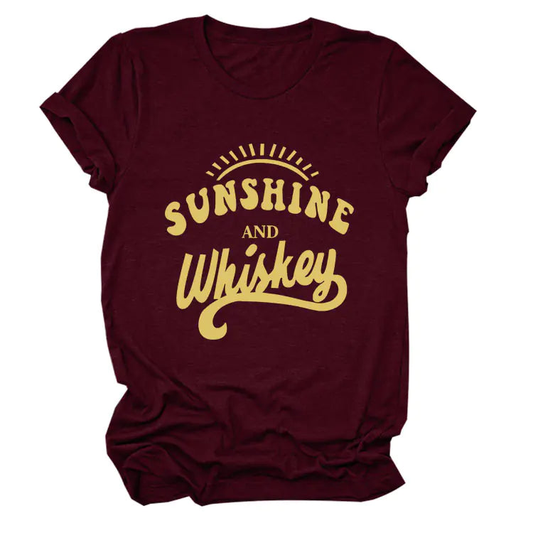 Round Neck Letter Print T-Shirt