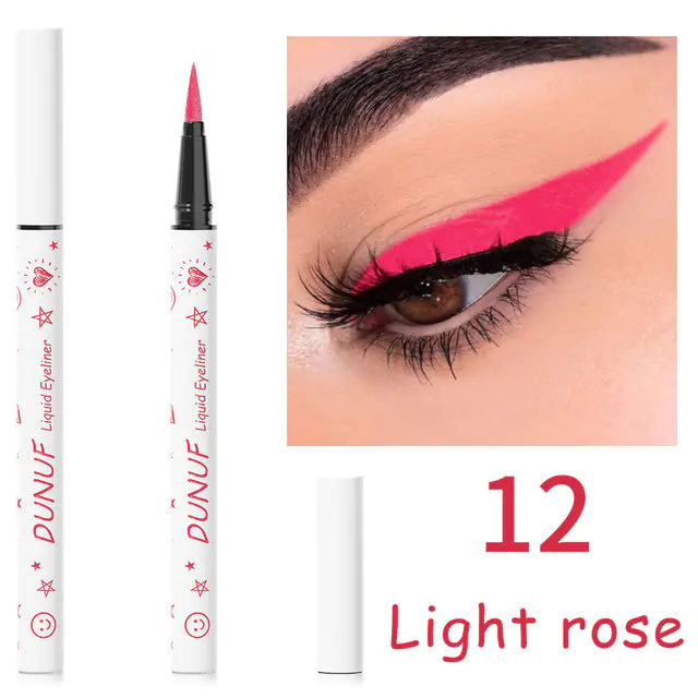 12 Color Waterproof Liquid Eyeliner Pencil Set