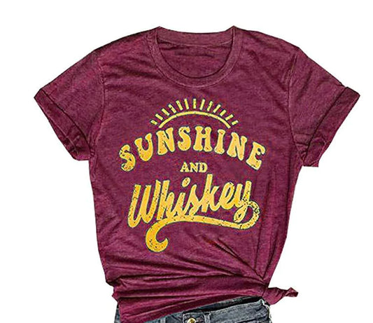 Round Neck Letter Print T-Shirt