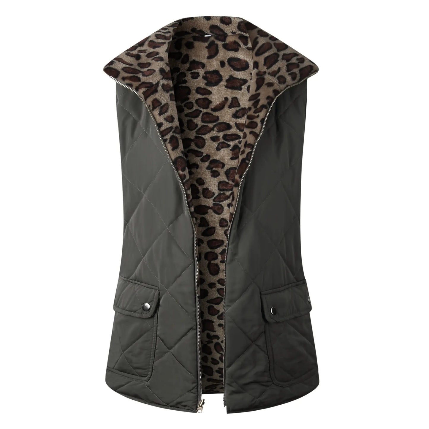 Reversible Zipper Pocket Women's Vest for Fall/Winter