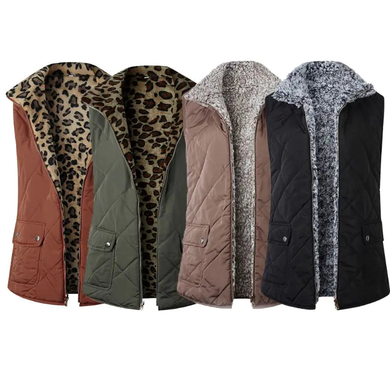 Reversible Zipper Pocket Women's Vest for Fall/Winter