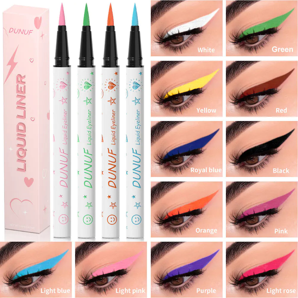 12 Color Waterproof Liquid Eyeliner Pencil Set