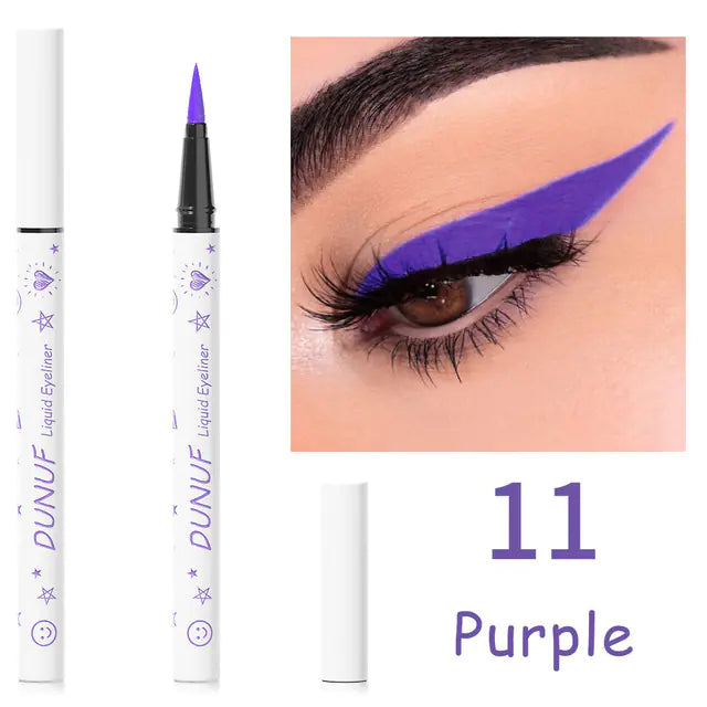 12 Color Waterproof Liquid Eyeliner Pencil Set