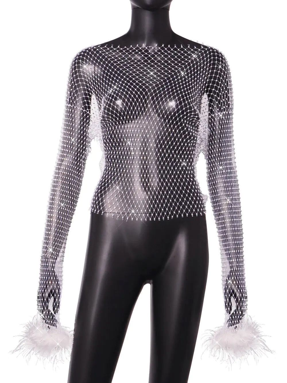 Rhinestone Hollow Out Long Sleeve Women's T-Shirt