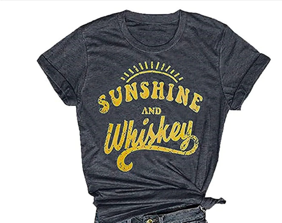 Round Neck Letter Print T-Shirt