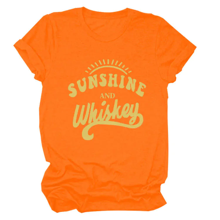 Round Neck Letter Print T-Shirt
