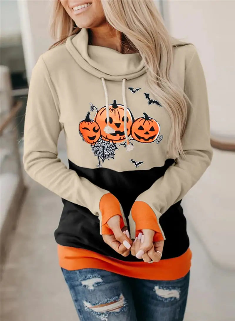 Thumb Pullover Round Neck Long Sleeve Women's Top
