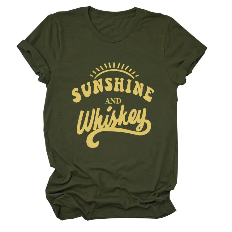 Round Neck Letter Print T-Shirt