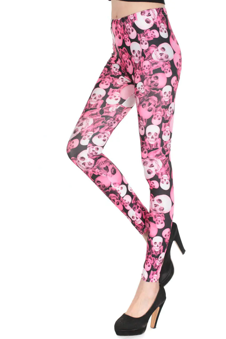 Printed Skull Milk Silk Leggings