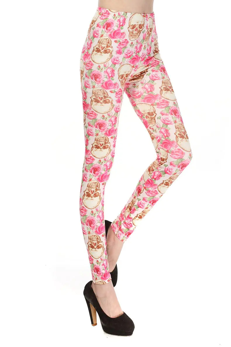 Printed Skull Milk Silk Leggings