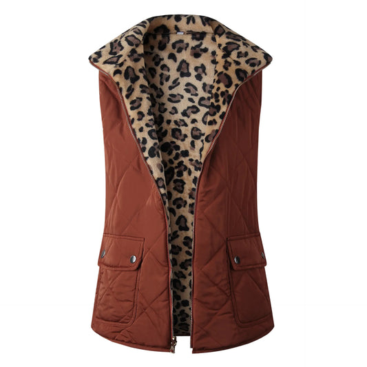 Reversible Zipper Pocket Women's Vest for Fall/Winter